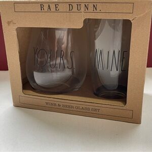 Rae Dunn Wine & Beer Glass Set - New in box